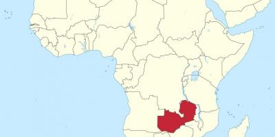 Afrika haritası Zambiya gösteriliyor 