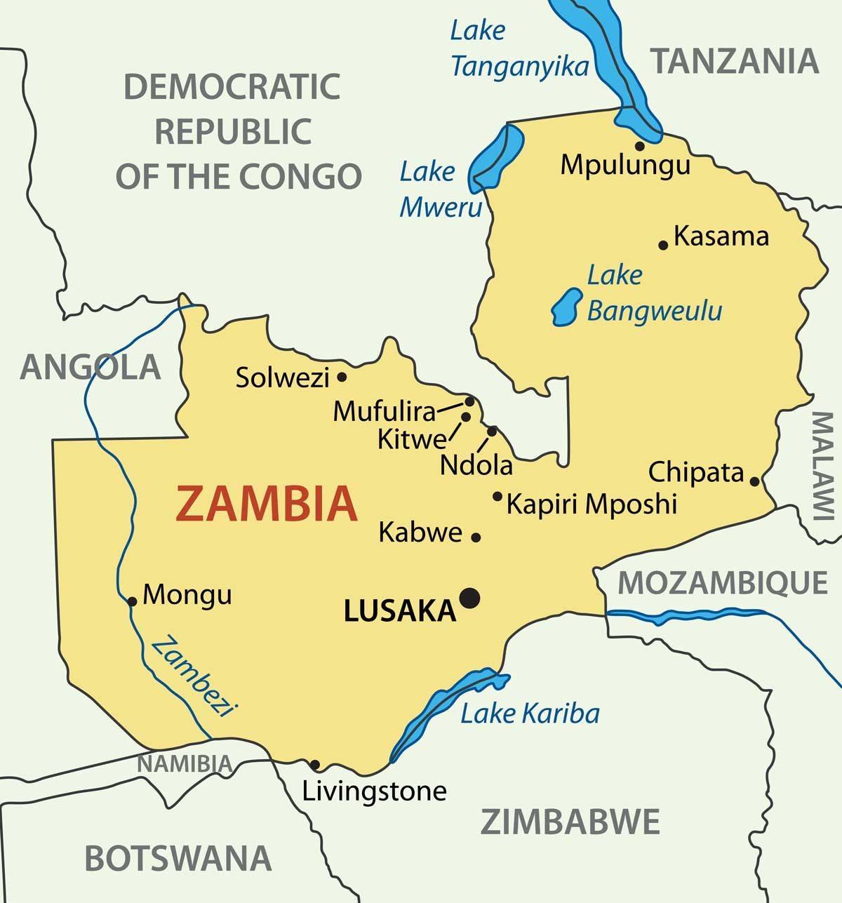 Kitwe Zambia haritası 