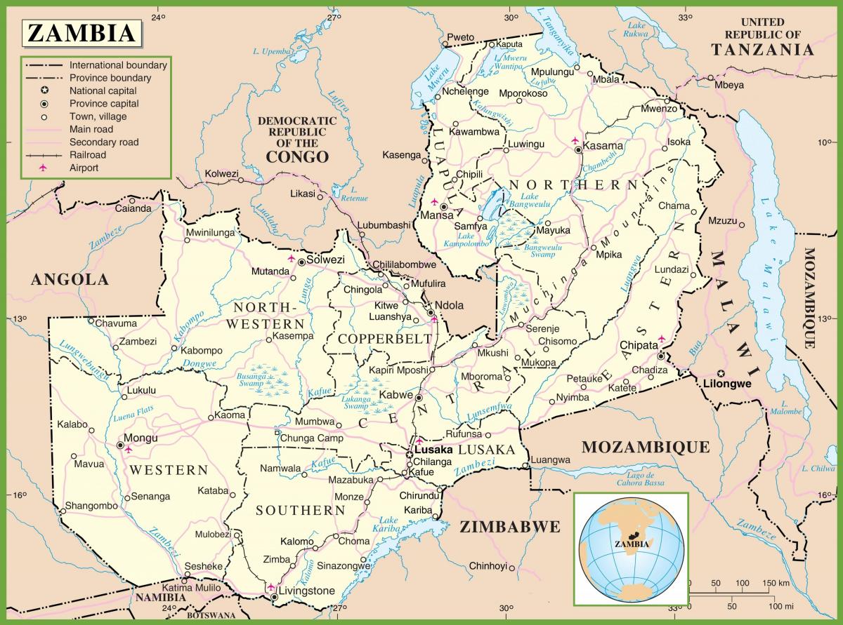 Zambiya haritası 
